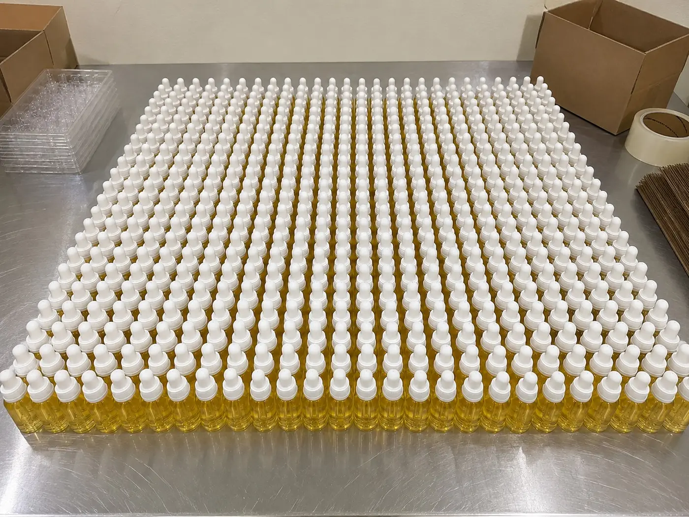 Ratusan botol dropper stevia cair siap dikemas